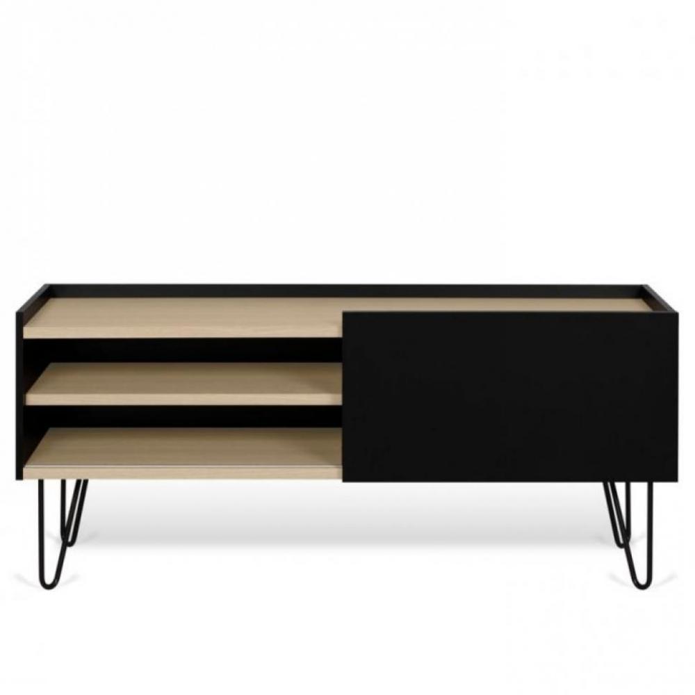 Meuble TV design NINA  Chêne clair et noir 